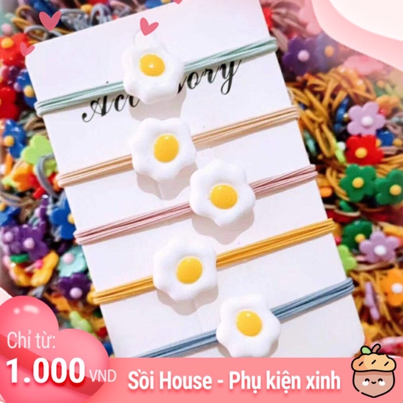 Combo 5 Dây buộc tóc hình trứng độc đáo Sồi House