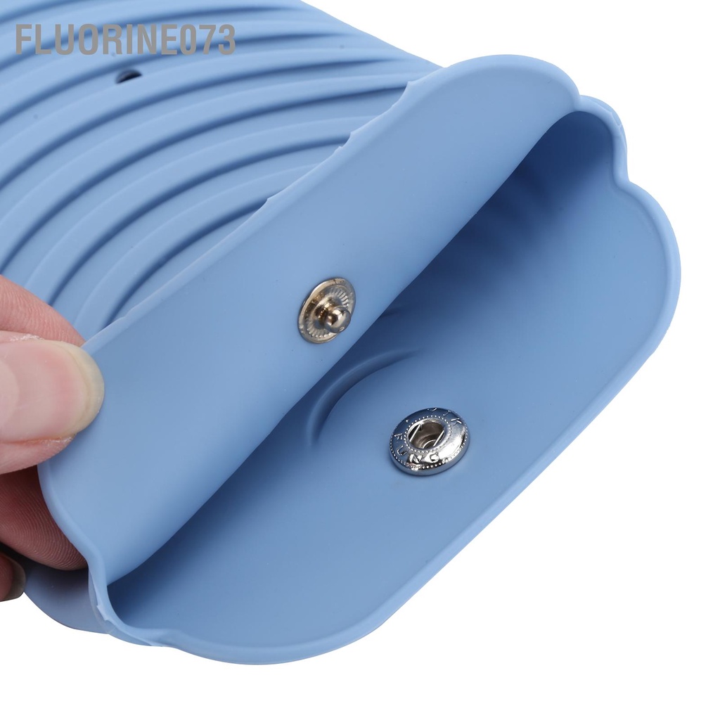 Fluorine073 2 cái Túi silicone chịu nhiệt Tấm chắn Phẳng Giá đỡ bằng sắt Nắp cho Máy ép tóc