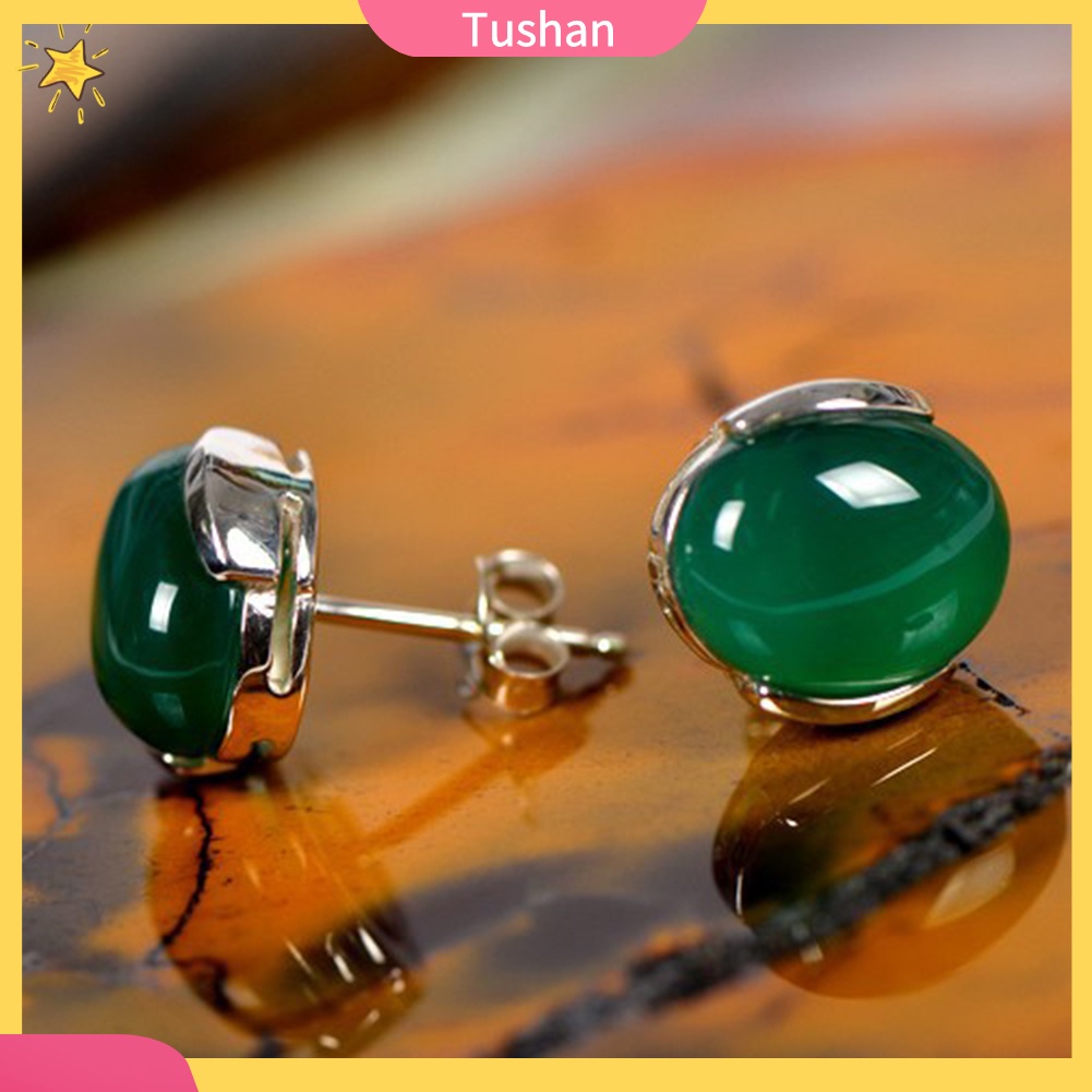 Hoa tai đá mã não tự nhiên thời trang cho nữ