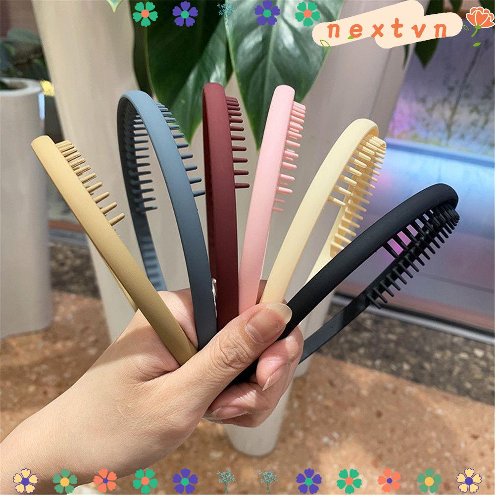 Băng đô cài tóc màu trơn thiết kế đơn giản chống trượt