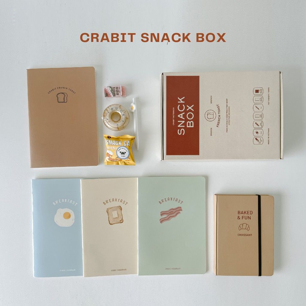 Crabit Snack Box - Bộ Sổ, vở, bút, tẩy cho năm học mới