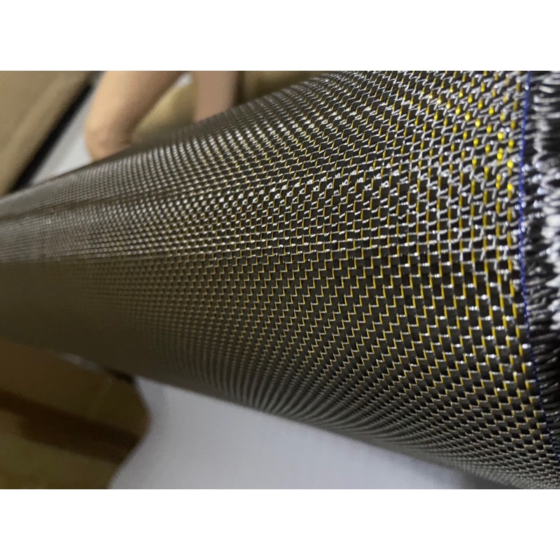 Vải carbon caro kevla vàng bạc