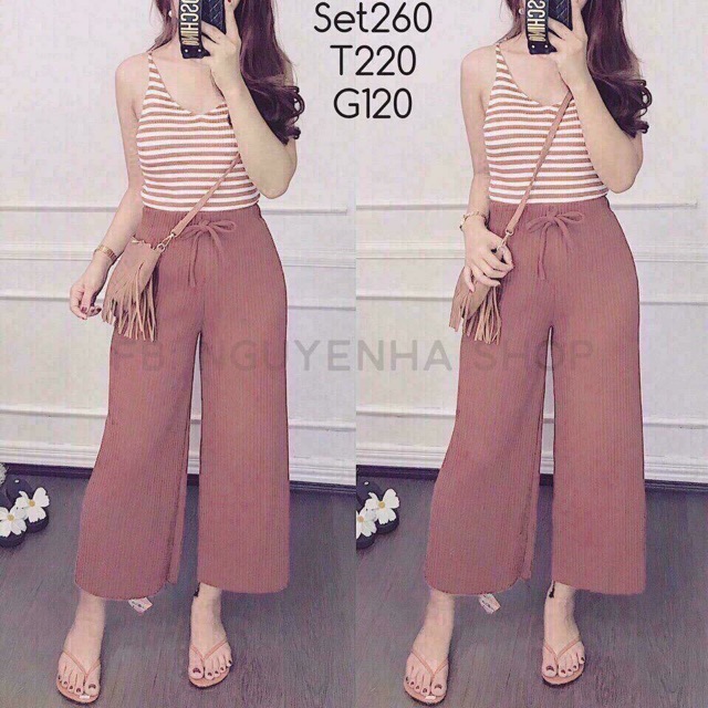 Quần ống rộng nhăn hàng Quảng châu(#902)_Xưởng May Quang Anh