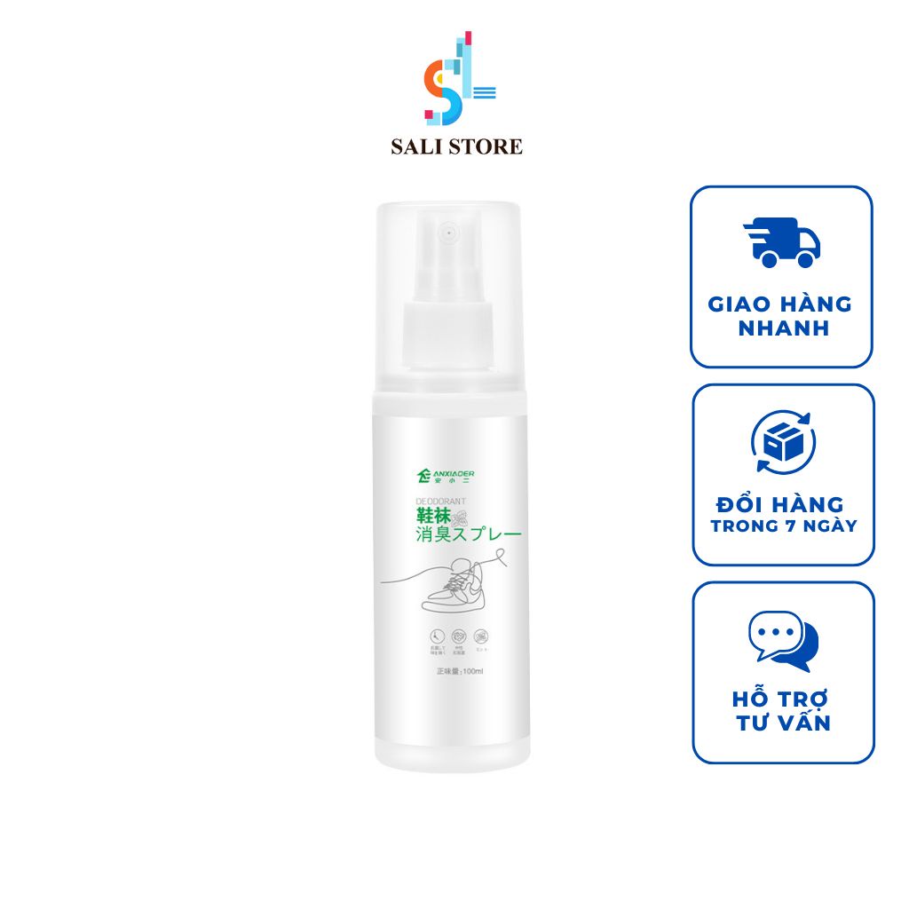 Xịt khử mùi giày dép 100ml giúp kháng khuẩn, tạo hương thơm dịu nhẹ SALI BL032
