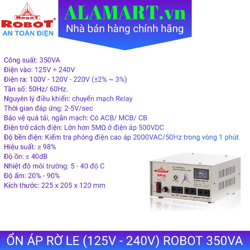 ỔN ÁP RỜ LE ROBOT 350VA