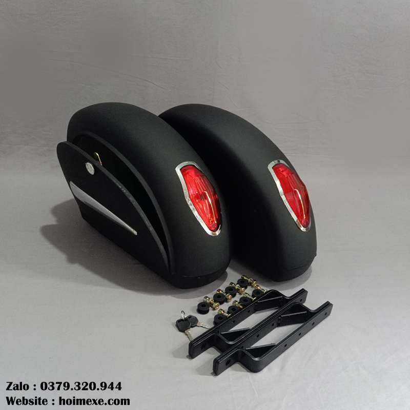 Thùng Hông Xe Máy, Xe Motor 300-750cc Màu Đen Nhám
