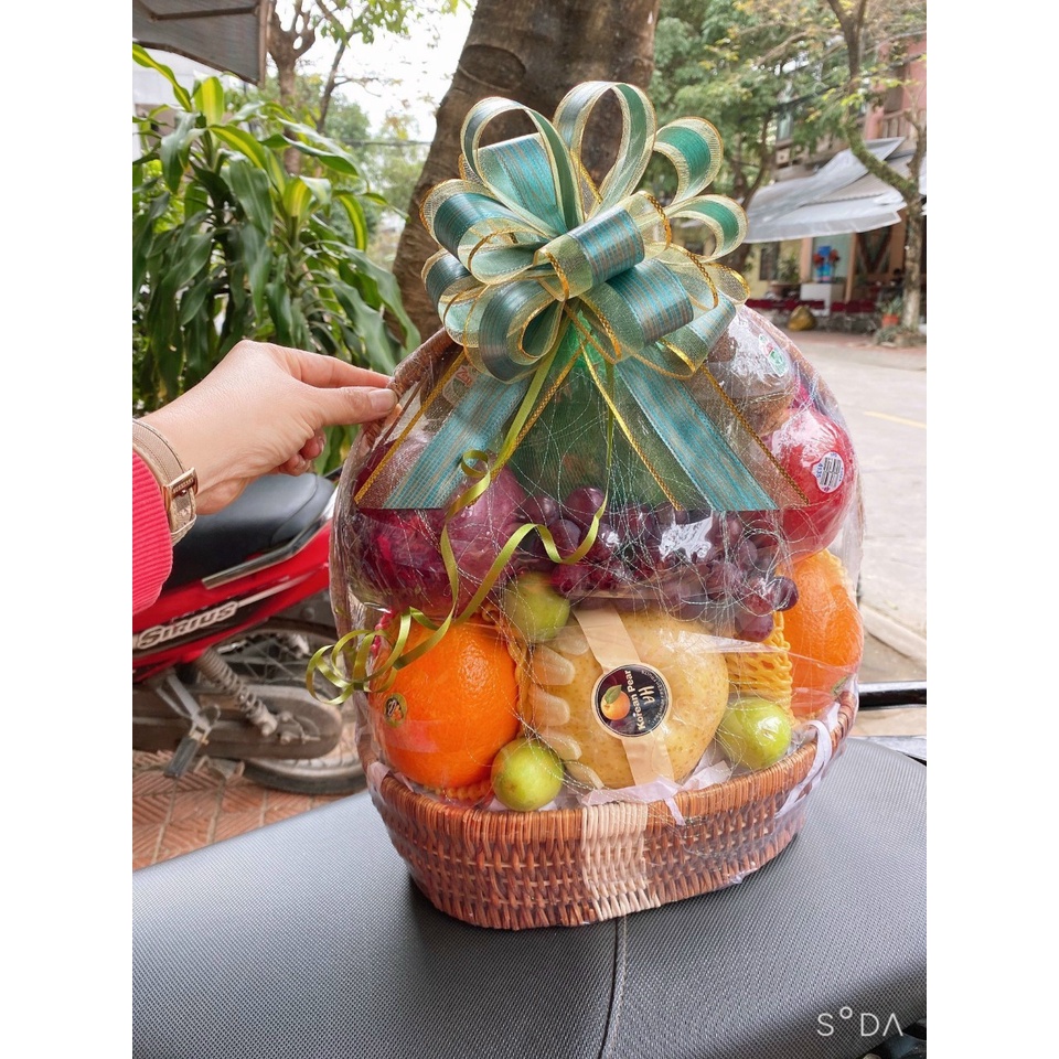 Nơ tú cầu trơn xước trang trí giỏ quà, trang trí hộp quà