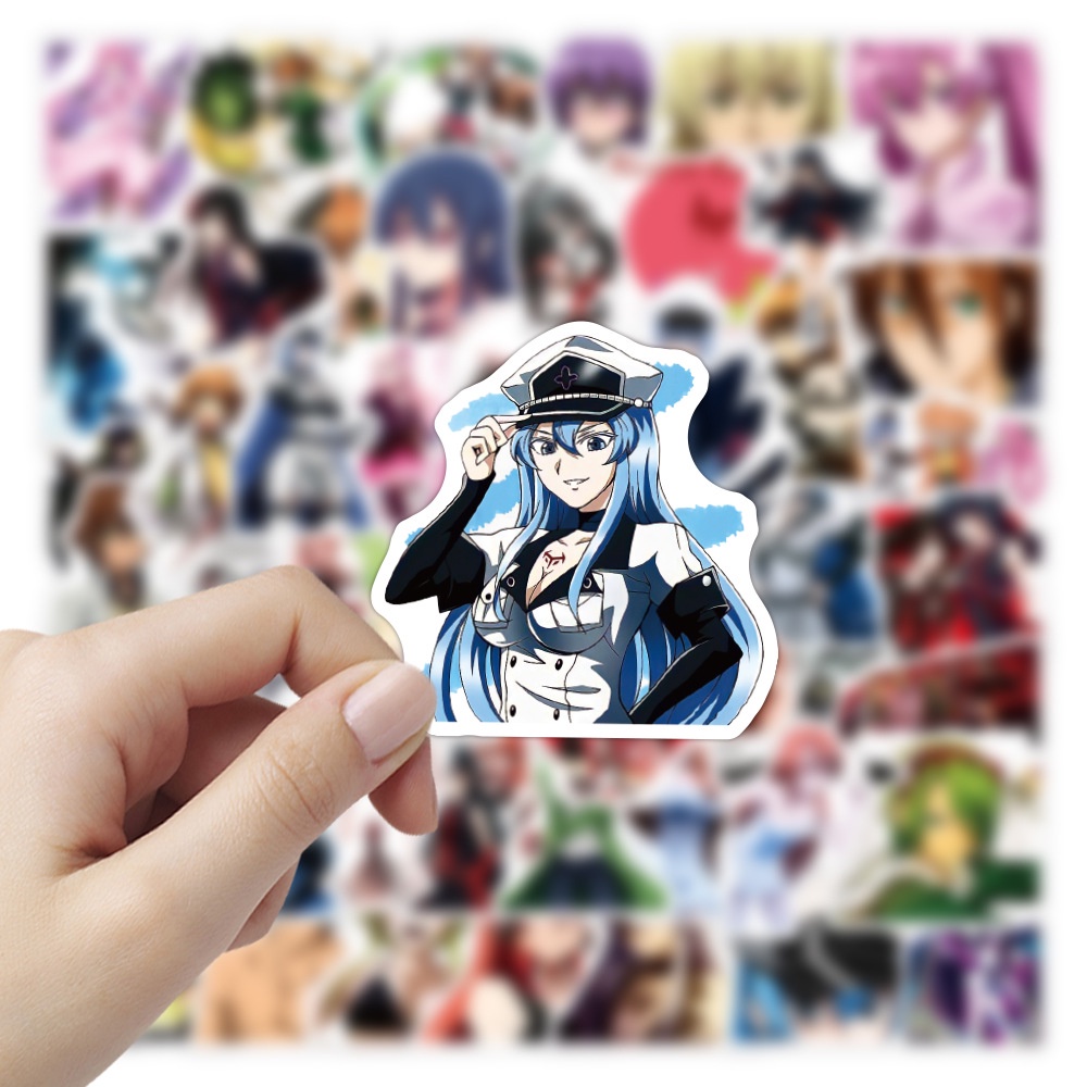 Miếng dán Sticker Anime Manga Akame ga Kill  trọn bộ 50 hình - In rõ ràng sắc nét khó tróc