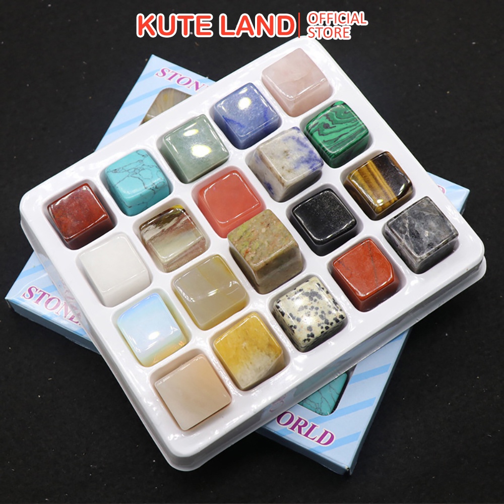 Hộp 20 Đá Thanh Tẩy Viên Vuông Loại To 2 Cm To Đẹp Bắt Mắt DA2