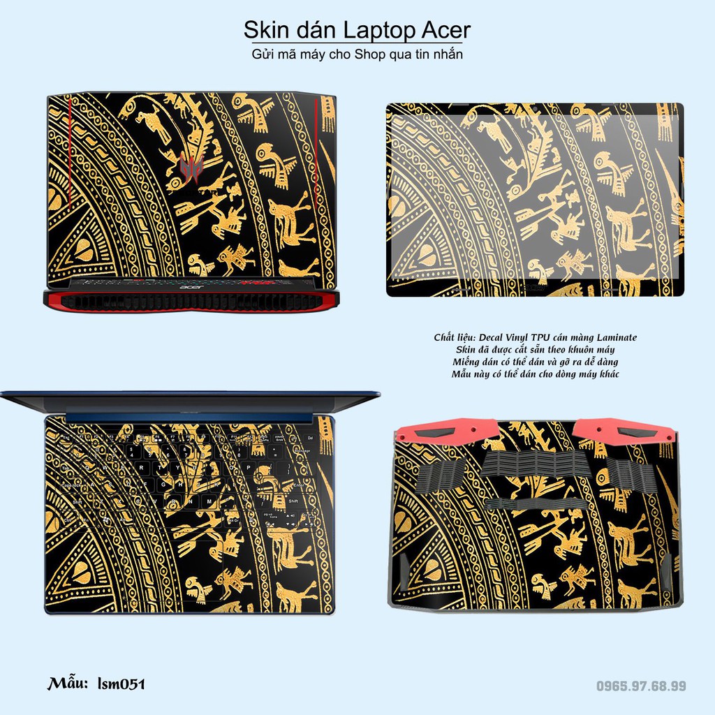 Skin dán Laptop Acer in hình Trống Đồng Đông Sơn - lsm051 (inbox mã máy cho Shop)