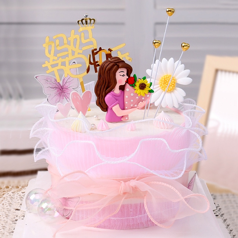 Que Cắm Trang Trí Bánh Sinh Nhật In Chữ Happy Mother's Day