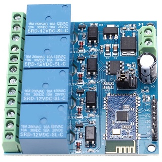[COD]-12V 4CH Remote Control Switch Bluetooth Relay ule for Android Mobile Motor LED Light DIY Electronic Kit