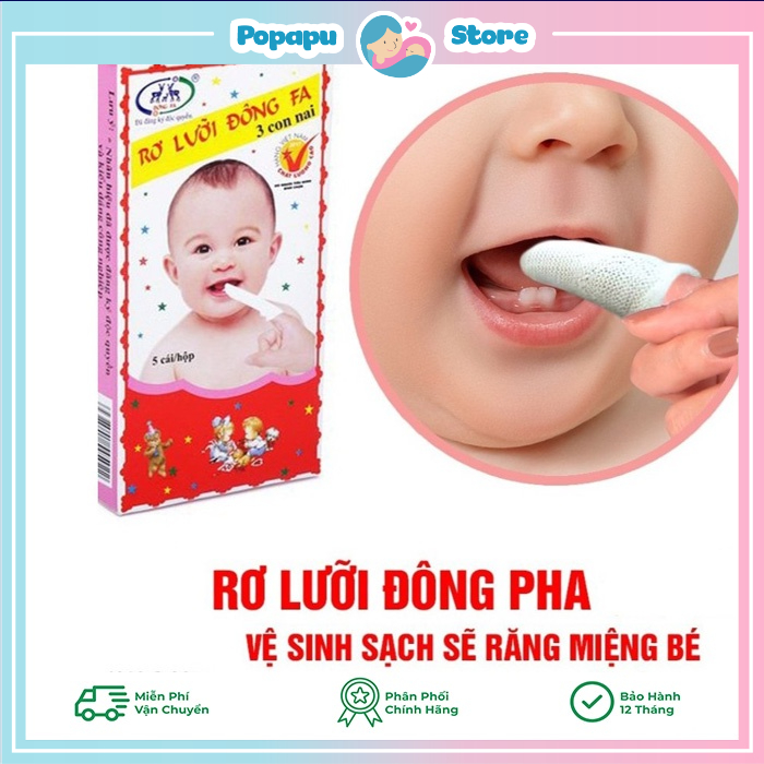 Rơ lưỡi, gạc rơ lưỡi vệ sinh lưỡi cho bé xỏ ngón Đông Fa
