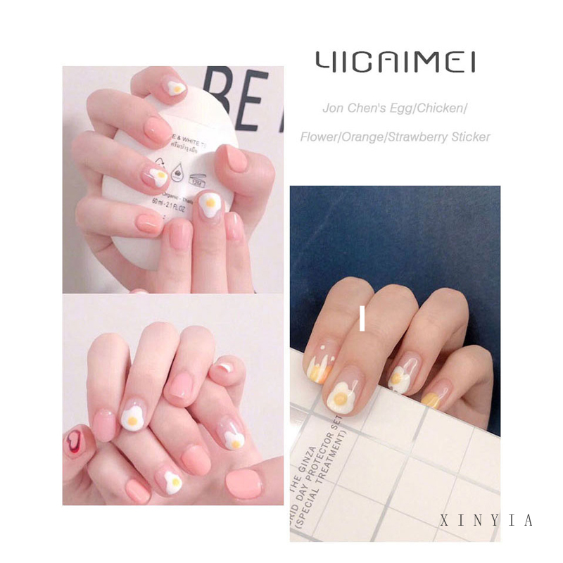 Miếng dán trang trí móng tự dính họa tiết dễ thương chống thấm nước DIY