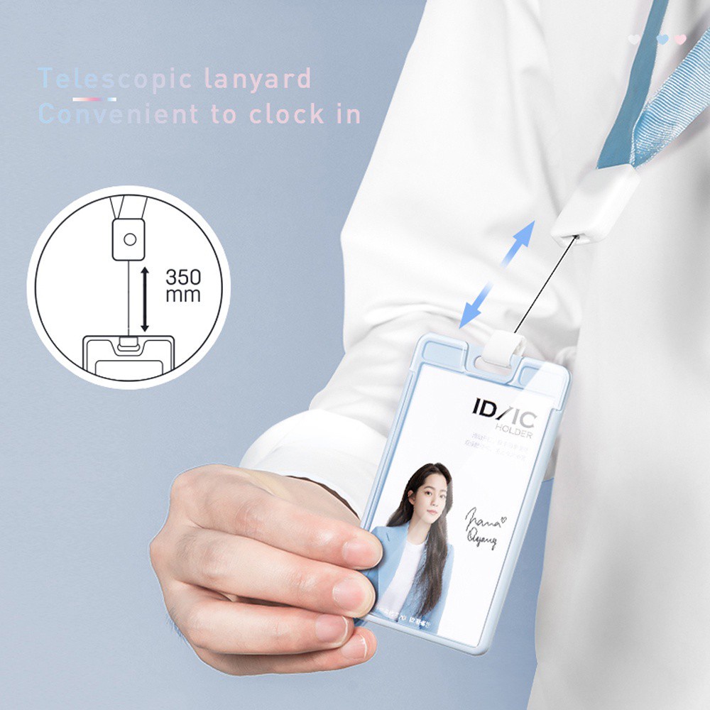 Dây đeo bảng tên / thẻ tên / bảng tên ngắn trong suốt có khóa gài nhiều màu thời trang cho nữ