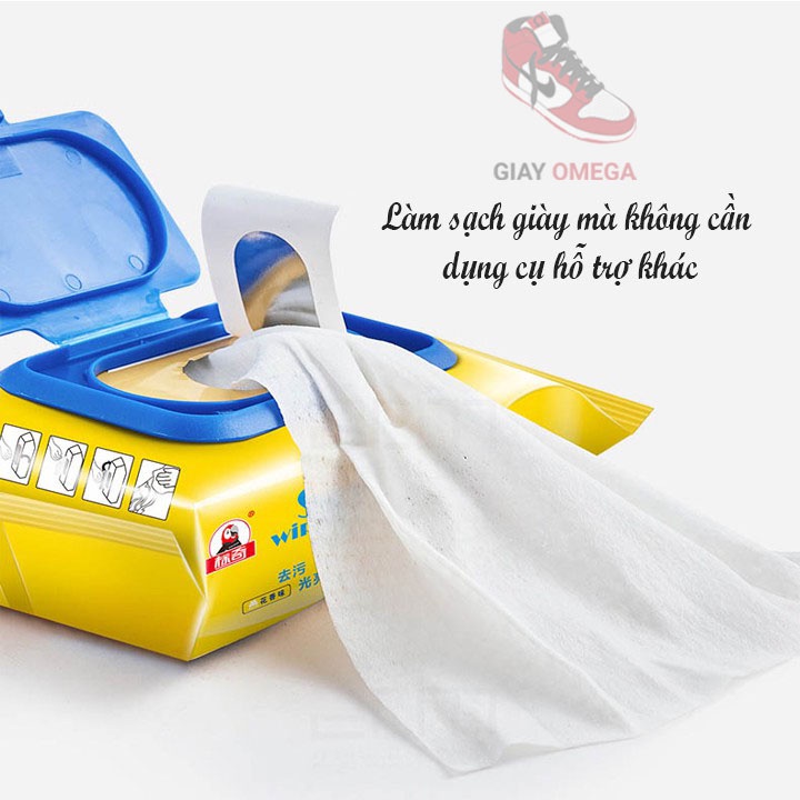 Khăn ướt lau Giày Siêu Tiện Lợi Sneker Wipes - GiayOmega