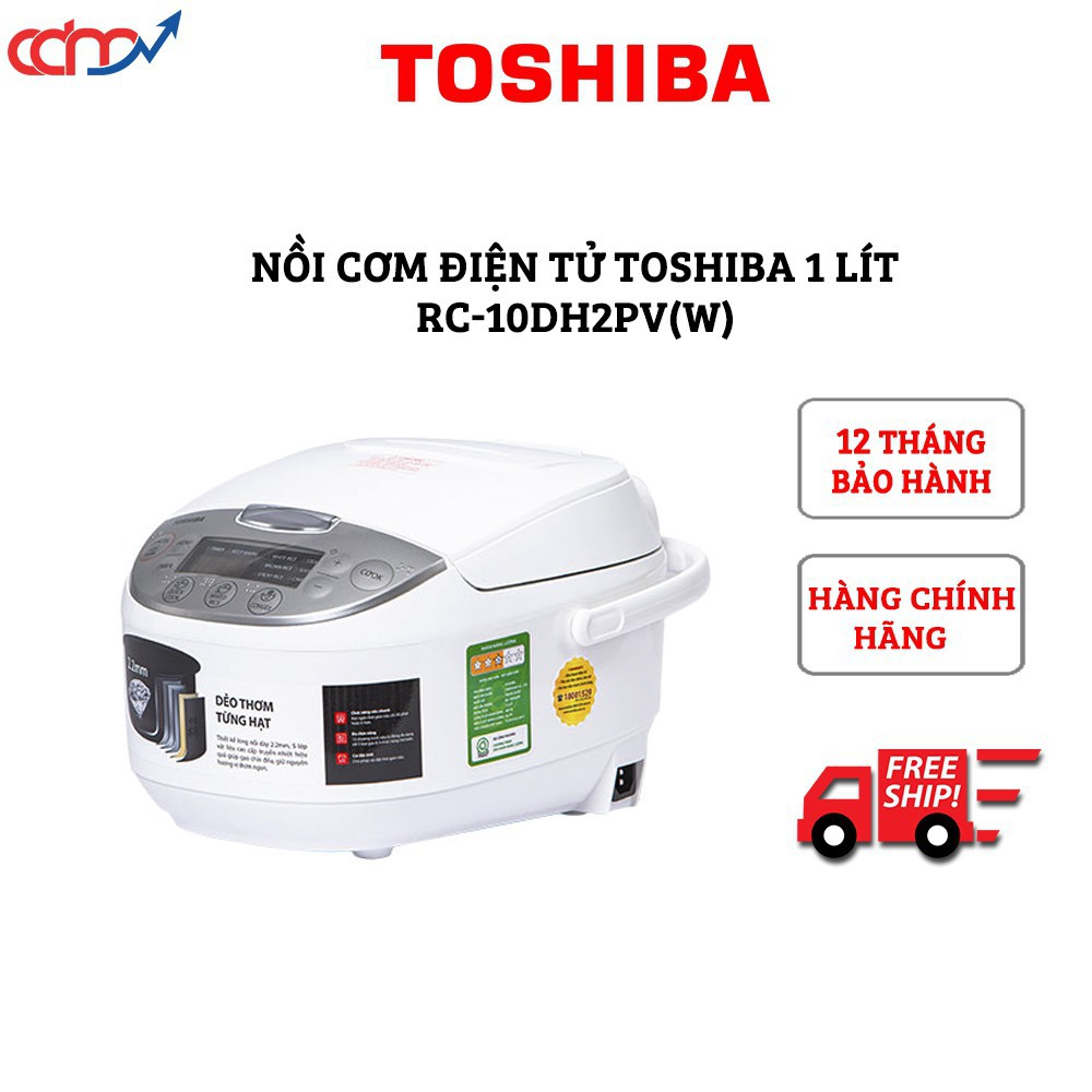 Nồi cơm điện tử Toshiba 1L RC-10DH2PV(W) - Hàng chính hãng
