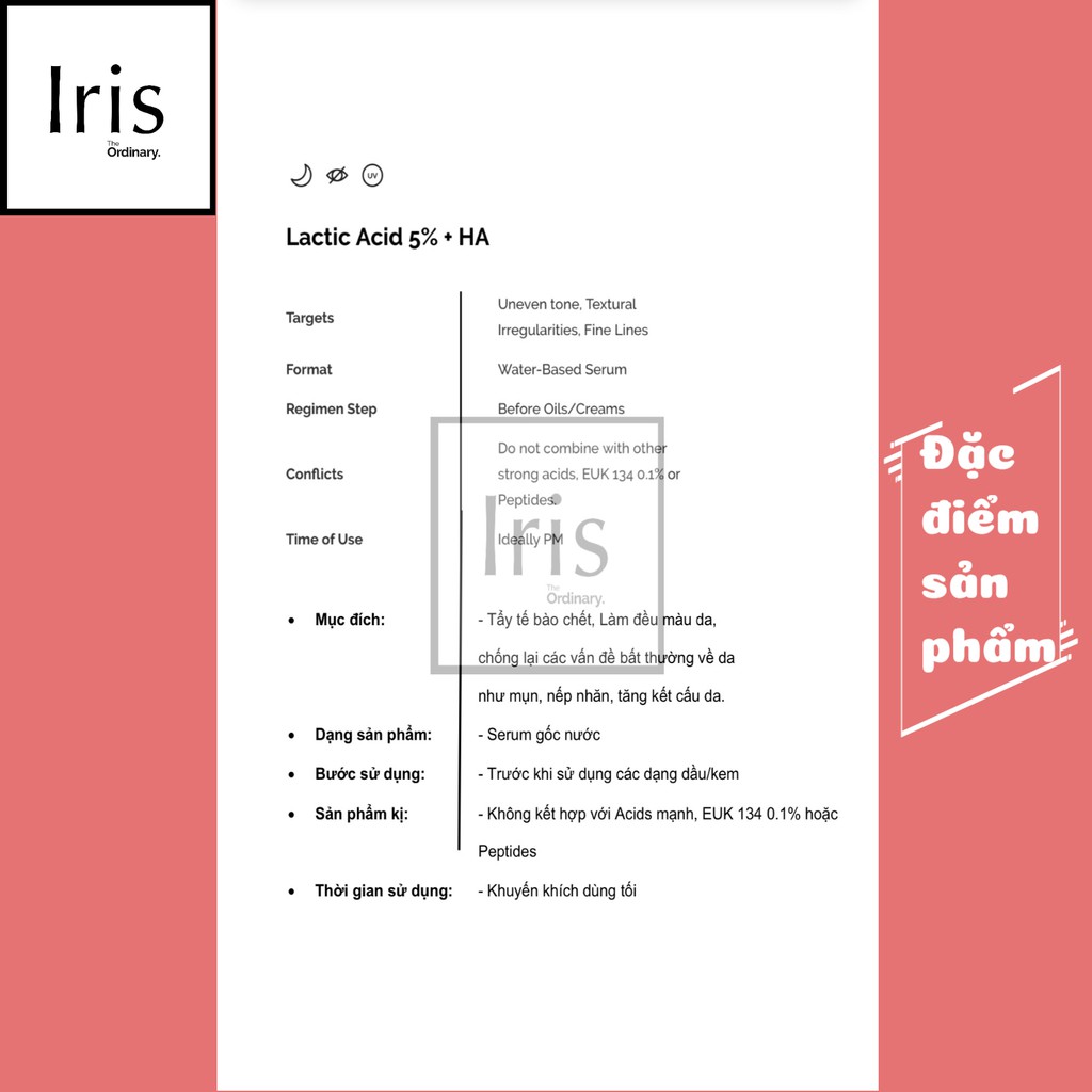 (BILL CANADA) Serum tẩy da chết hoá học - Lactic Acid 5% + HA và Latic Acid 10% + HA – The Ordinary. | BigBuy360 - bigbuy360.vn