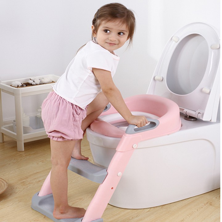 Bậc thang bồn cầu kèm bệ vệ sinh thu hẹp bồn cầu giúp bé đi vệ sinh thuận lợi và an toàn chất liệu tốt