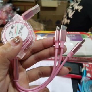 Dây xạc 3 đầu Lightning, Type C và Micro USB