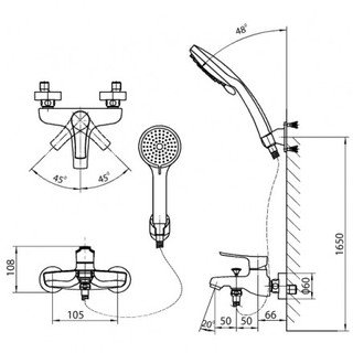 Vòi hoa sen nóng lạnh Inax BFV-313S