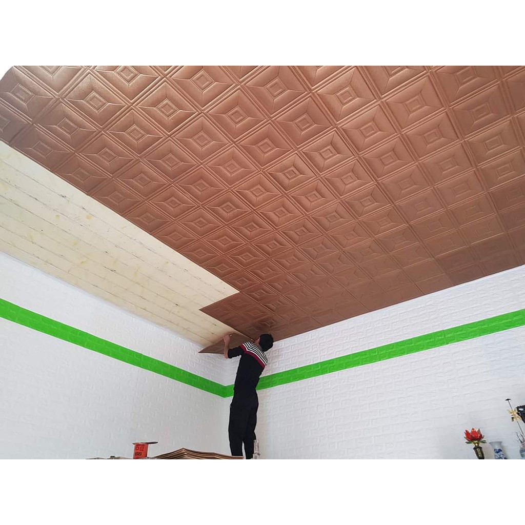 Siêu Rẻ_Xốp Dán Tường 3D Giả Da Loại 1