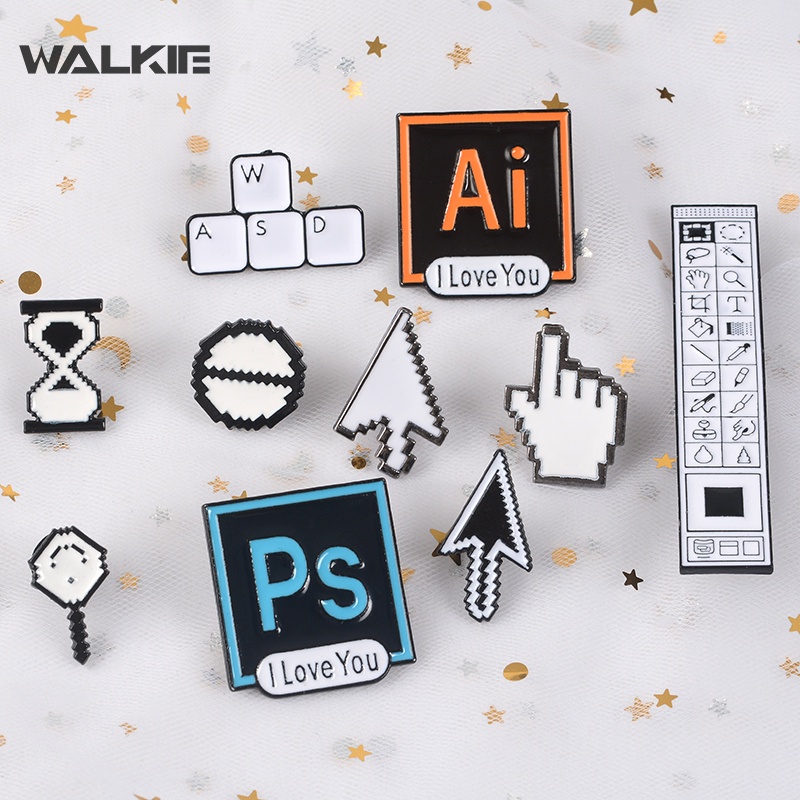 Bộ Đàm Cổ Điển Pixel Cursor Photoshop Đồng Hồ Cát Biểu Tượng Bàn Tay Mũi Tên Chuột Máy Tính Tráng Men