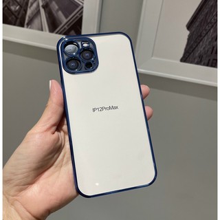 Ốp lưng Iphone 12 Pro Max dẻo trong viền màu bóng bảo vệ camera chính hãng J-cáe siêu đẹp