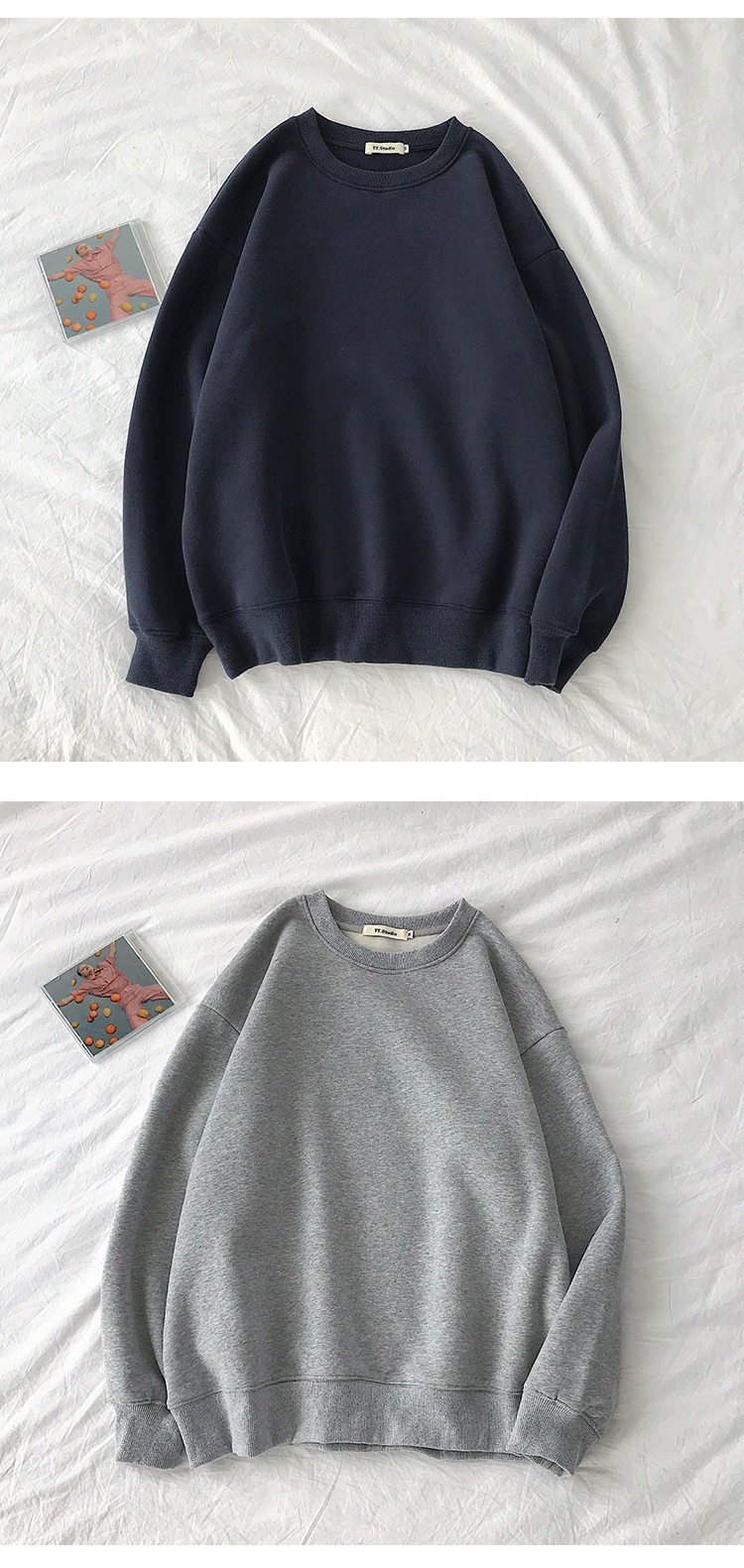 Áo nỉ dài tay dáng rộng thời trang dành cho cặp đôi | BigBuy360 - bigbuy360.vn