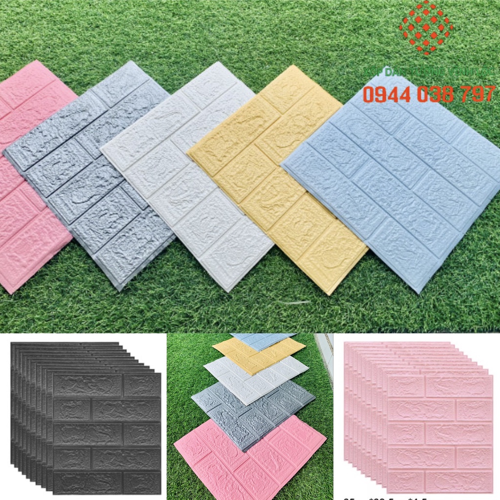 Xốp Dán Tường Giả Gạch 35cm x 38cm nhiều màu sắc
