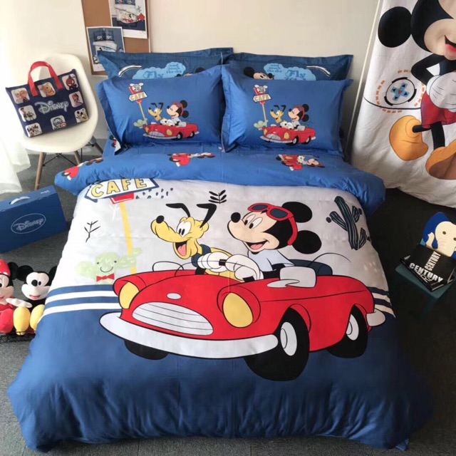 Chăn ga gối cotton lụa Disney dành cho bé trai 2020