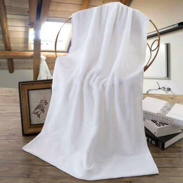 Khăn tắm cotton 65x130cm 320gram màu trắng mềm mịn thấm hút cực tốt