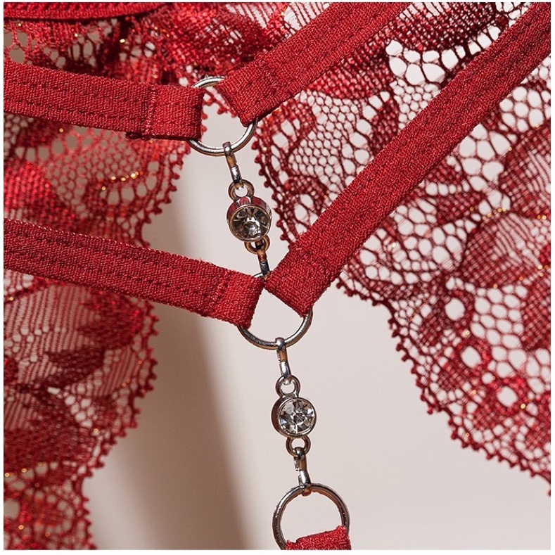 QL2248 Quần Lót Không Đáy Gắn Đá Sau - Phối Ren Sexy