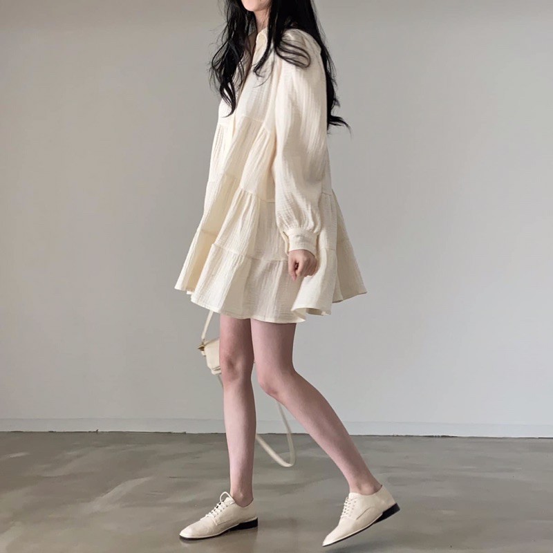 Đầm sơ mi babydoll xinh có ảnh thật | BigBuy360 - bigbuy360.vn