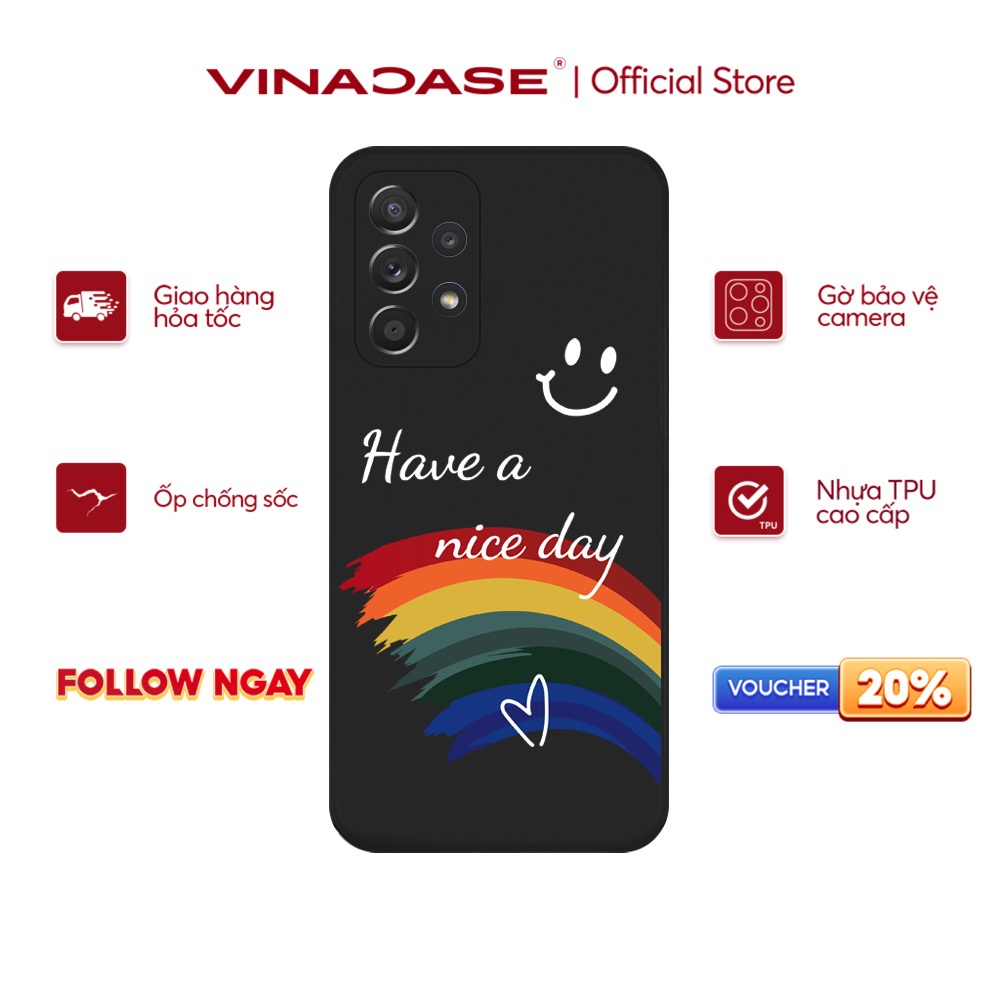 Ốp lưng Vina Case Samsung A10/A10S/A51/A32/A12/....Silicone TPU dẻo viền vuông bảo vệ camera hình Nice day