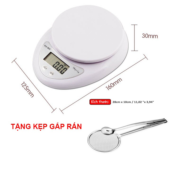 CÂN TIỂU LÝ NHÀ BẾP 5KG TẶNG KÈM KẸP GẮP RÁN [HỖ TRỢ 10K PHÍ VẬN CHUYỂN]