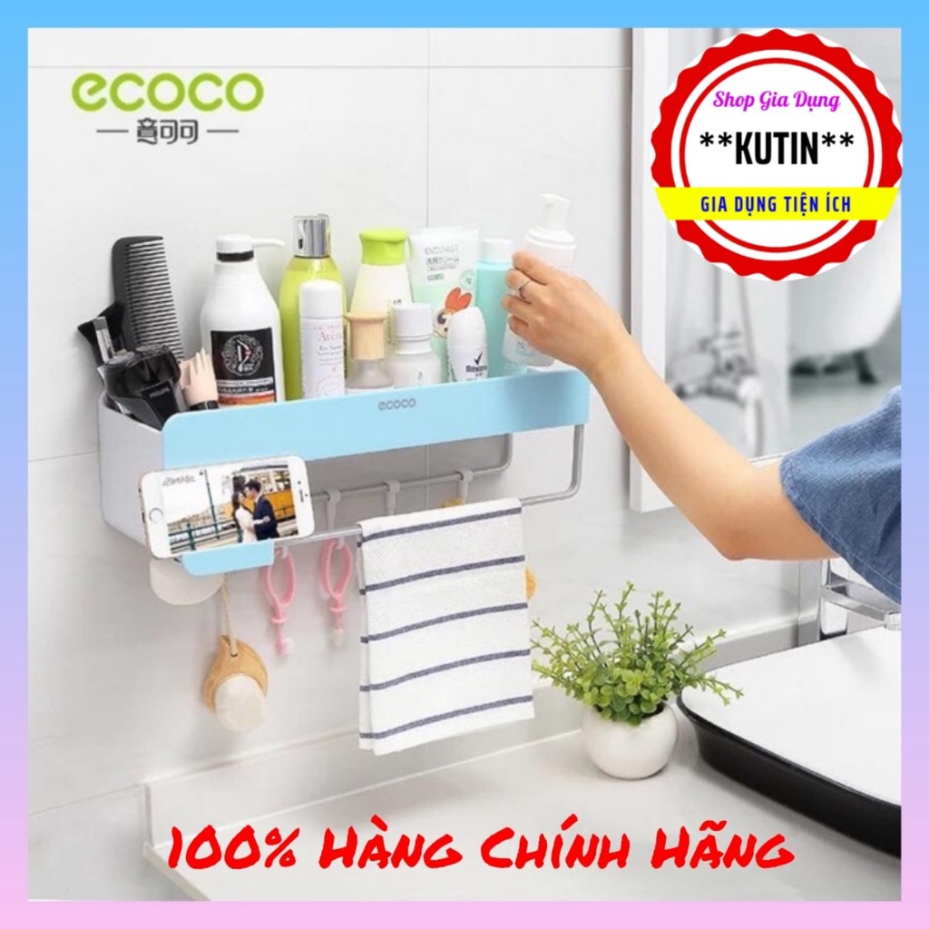 Kệ Đựng Mĩ Phẩm Treo Tường Nhà Tắm cao cấp Chính Hãng ECOCO Tặng Kèm Miếng Dán