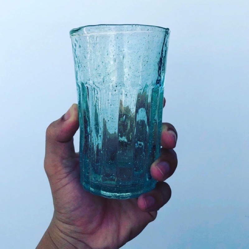 Ly cói xanh bạc hà dung tích 330ml Pống Casa, Cốc Vại - Ly bia hơi Hà Nội - thuỷ tinh thủ công 330ml-250 ml