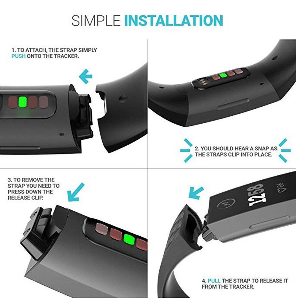 Dây silicon cho đồng hồ Fitbit Charge 3 | Fitbit Charge 4 size L Size S hàng có sẵn giao ngay trong nước