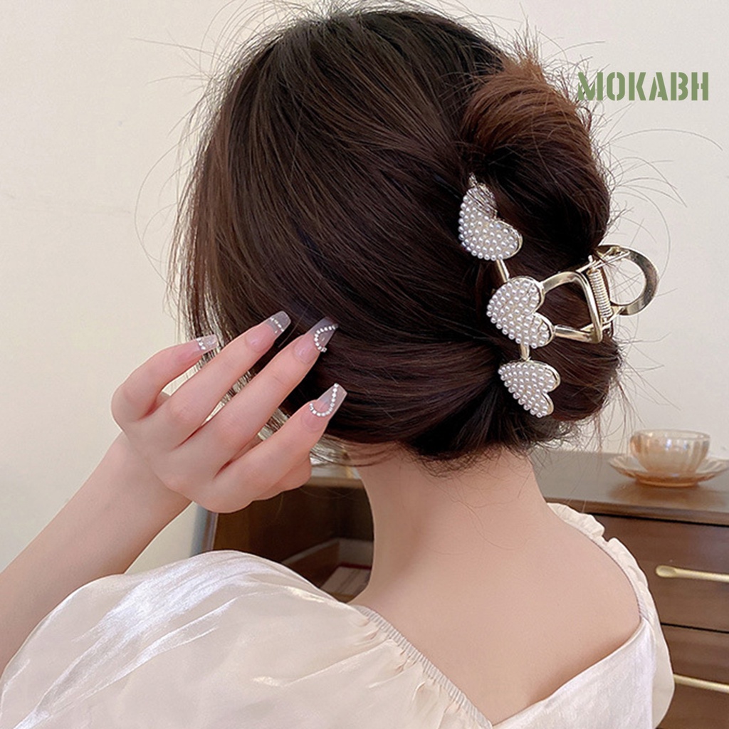 Kẹp Tóc Hình Trái Tim Đính Đá Lấp Lánh Bằng Thép Không Gỉ