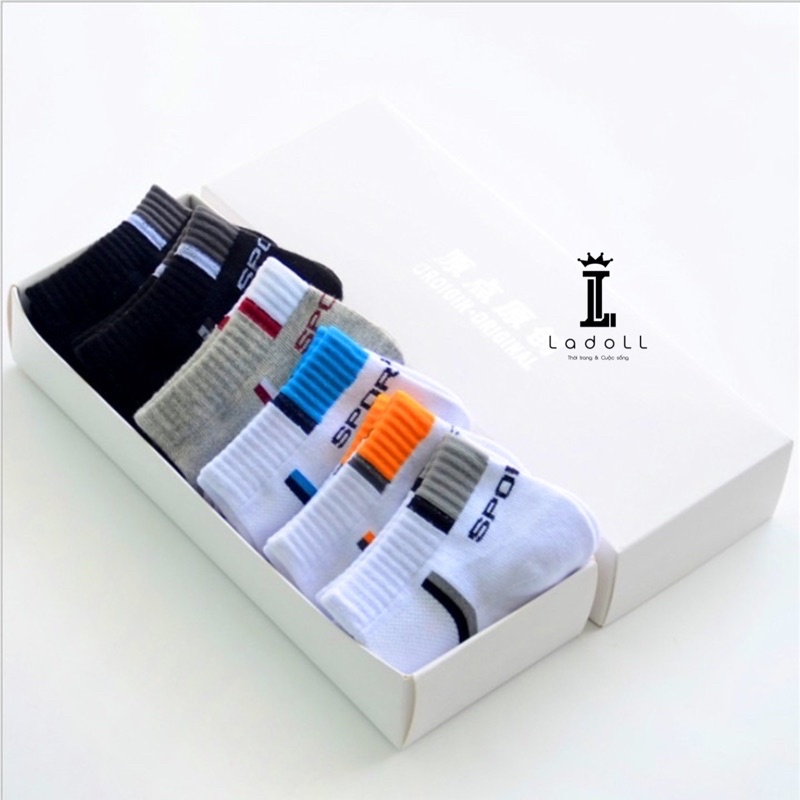 Combo 5 đôi Vớ cổ ngắn thể thao Sport ôm chân, hút ẩm thời trang - Vớ tất nam nữ TA3 LaDoll