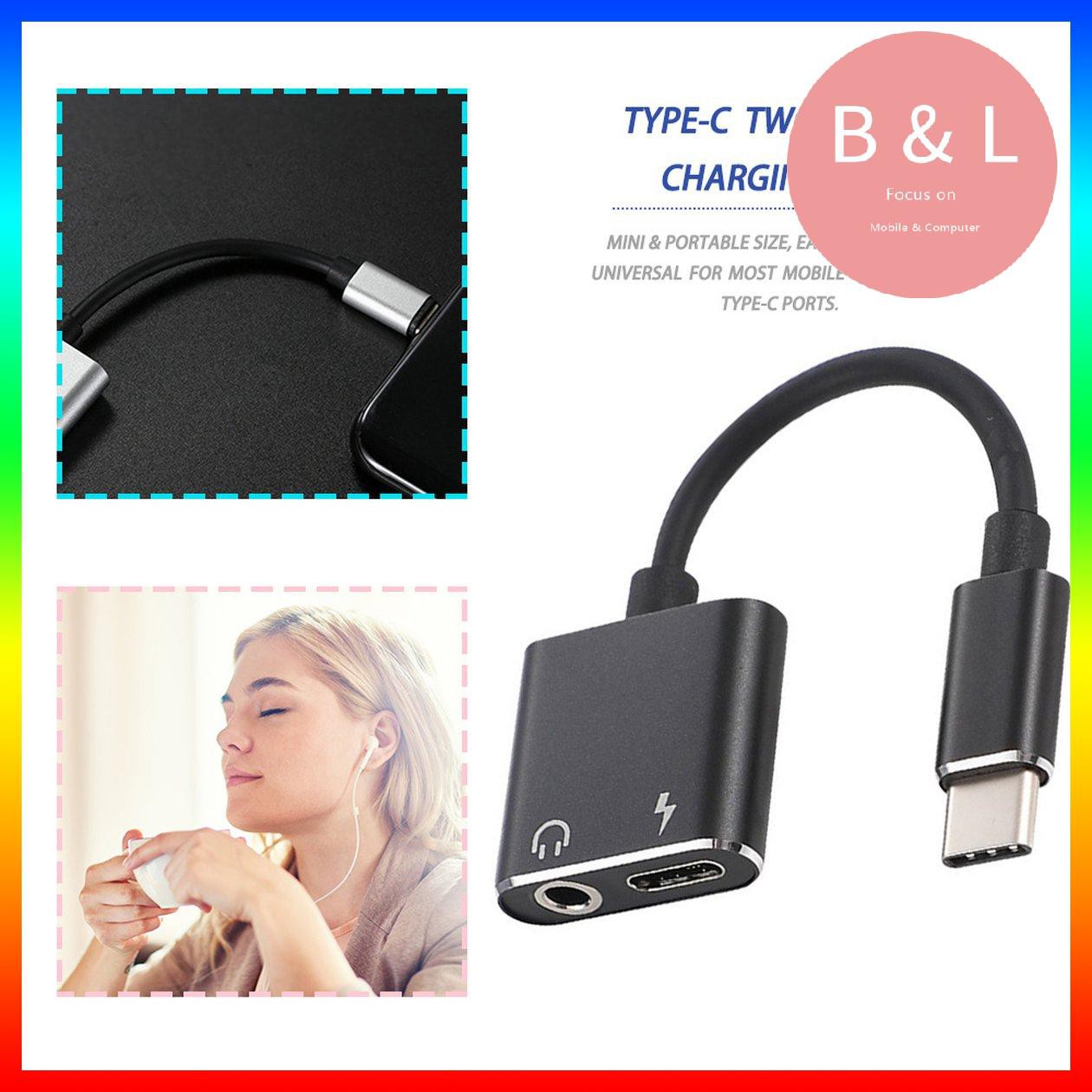 Cáp Chuyển Đổi Usb C Sang Jack 3.5 Type C 2 Trong 1 Đầu Cắm 3.5mm