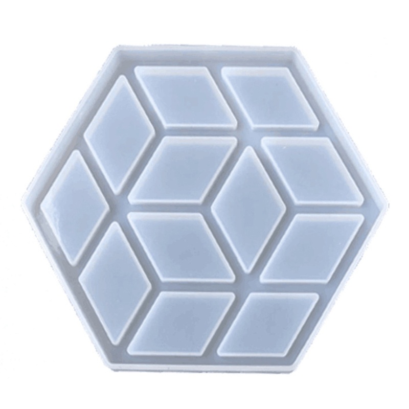 Sa Khuôn Silicon Hình Lục Giác Làm Đế Lót Ly DIY