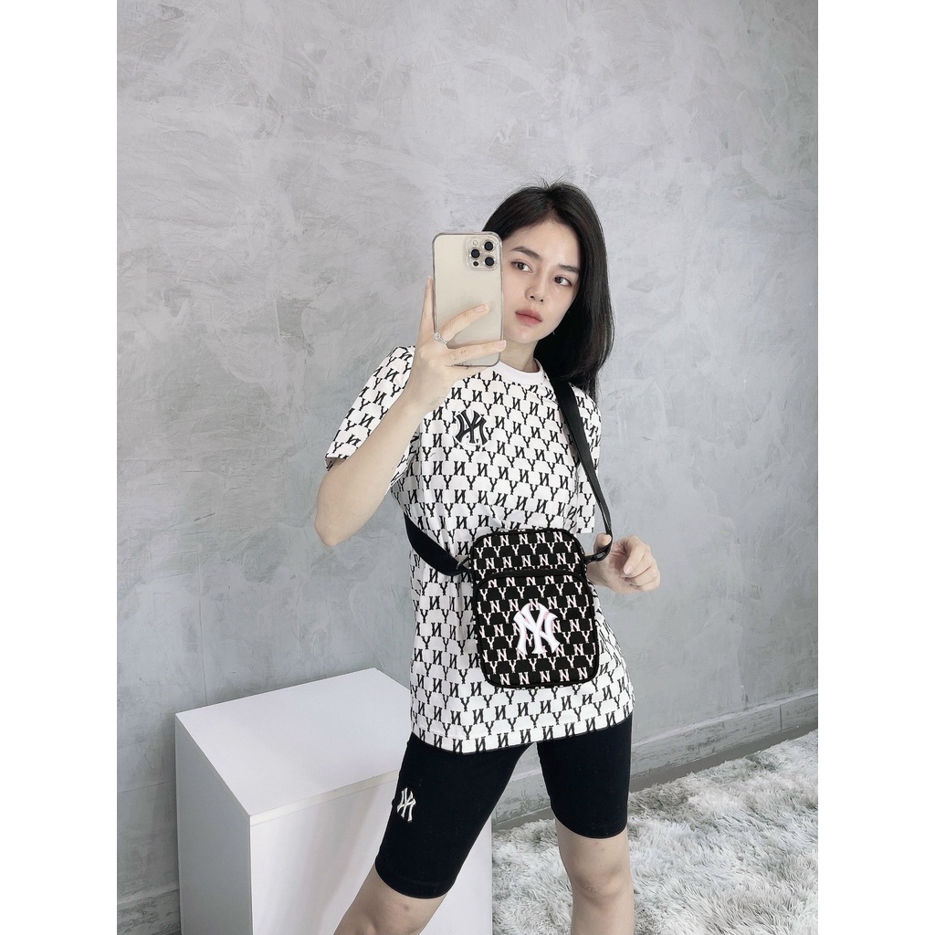 Túi đeo chéo nam nữ B210 MLB MONOGRAM RAINBOW MINI BAG - đen in vàng hồng
