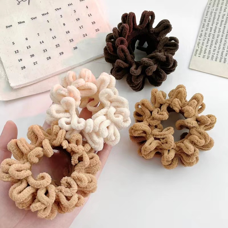 Dây Cột Tóc Lông Nhung Co Giãn Phong Cách Hàn Quốc Dễ Thương Dành Cho Nữ