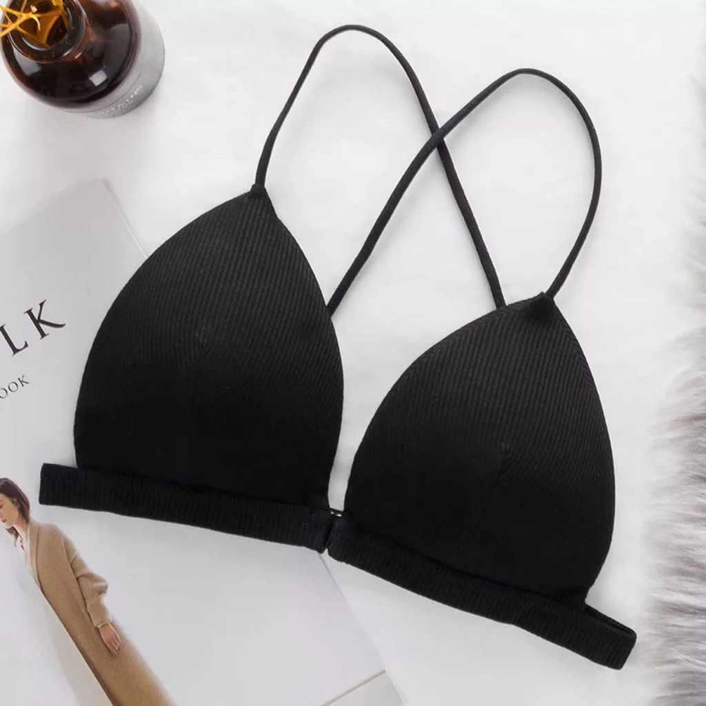 Áo lót nữ, Áo ngực bra gân tăm cài trước không gọng gợi cảm - BRA 5027