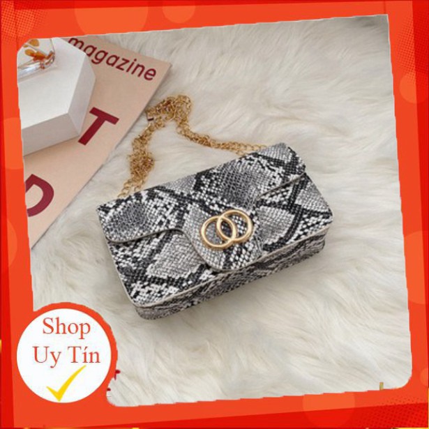 Túi xách nữ, túi đeo chéo mini họa tiết da trăn phong cách Retro- DC08 [Hàng đẹp giá tốt]