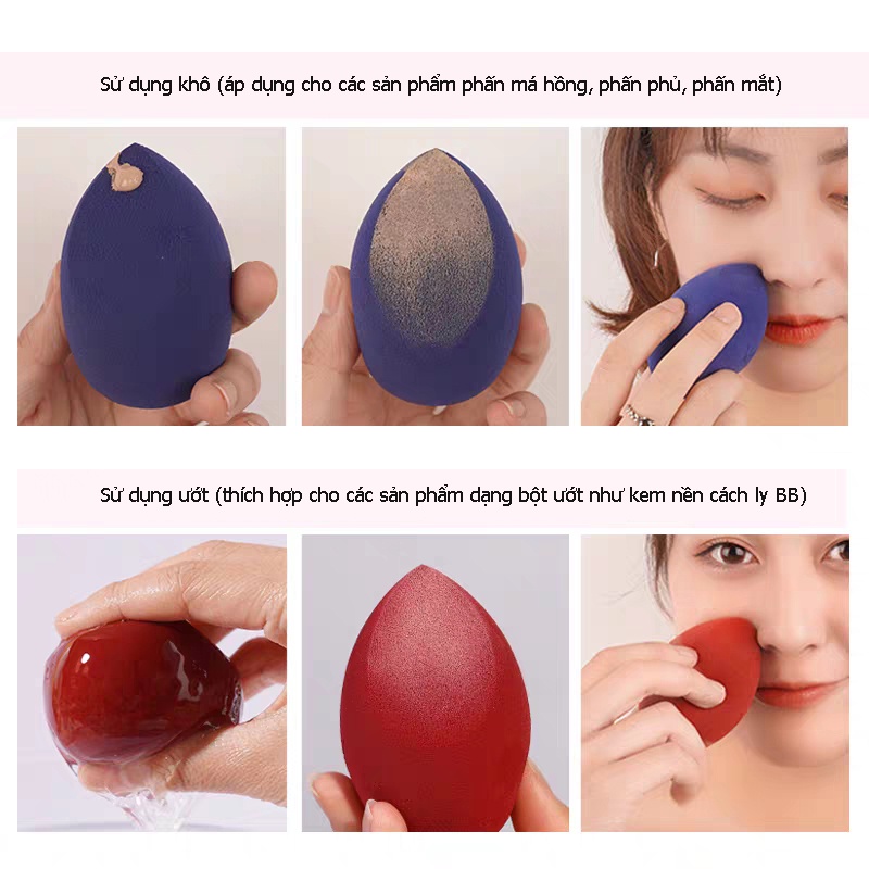 AMORTALS Mút Tán Kem Nền Trang Điểm Ướt Và Khô Hình Quả Trứng