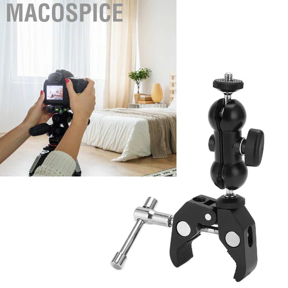 Kẹp đầu bi mini gắn máy ảnh Macospice với ốc vít 1/4 3/8 | BigBuy360 - bigbuy360.vn