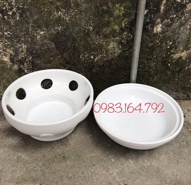 Bộ Bát hâm nóng đồ ăn sz 21cm hàng Bát Tràng